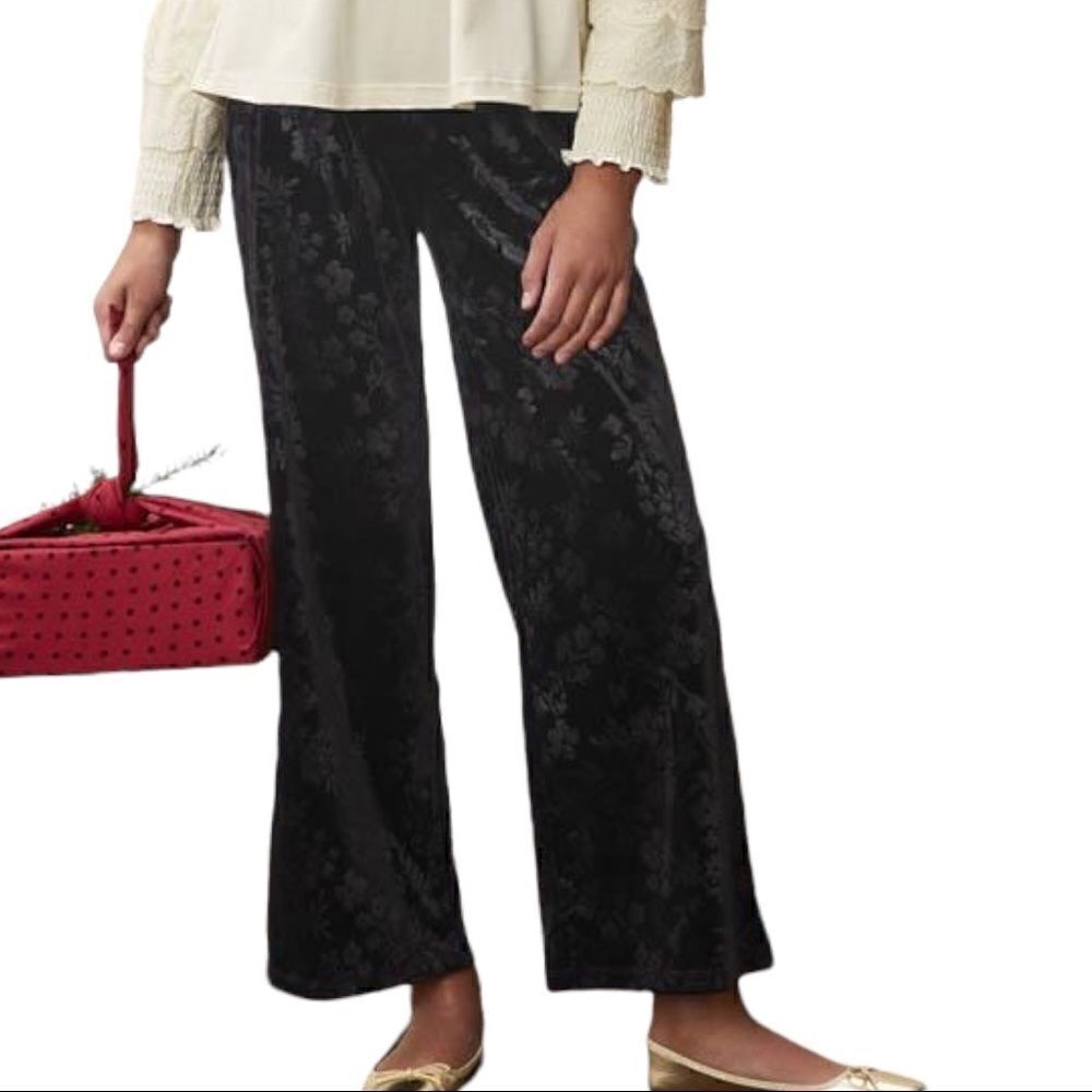 Matilda Jane Marnie Girls Jacquard Velour Wide Leg Pants